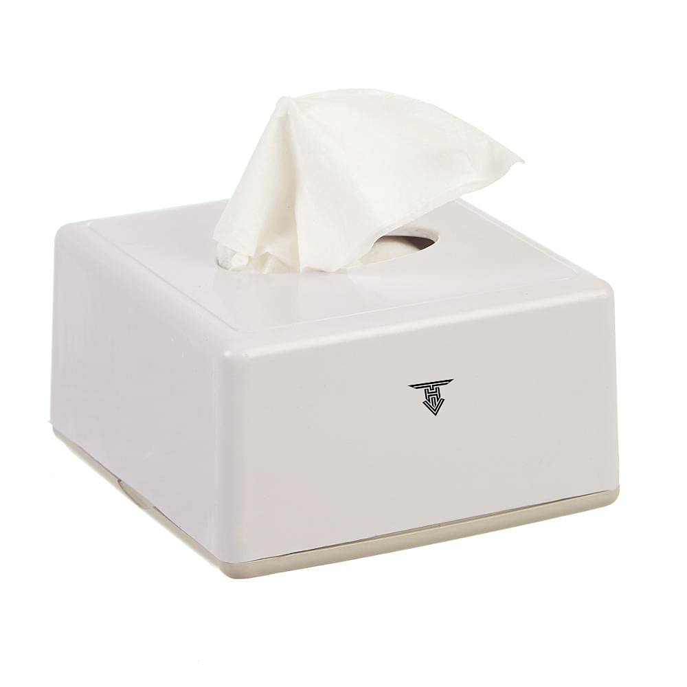 TARGET HYGIENE Pop Up Table Top Tissue Paper Holder Dispenser with Free 2 Tissue Refill 2 Ply Pop Up Soft Facial Tissue Paper Napkin. Size : 4 X 8 cm (White)