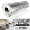 LOMESH Aluminium foil Sticker Wallpaper Wall Sticker,Oil Proof Anti-fouling Heat Resistant Kitchen Back Splash Self-Adhesive Crop able for Kitchen Wall Desk Drawer -2 mtr (Silver, Pack of 2) view 1