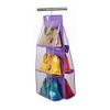 GOLKIPAR 6 Pocket Pouch Hanging Handbag Organizer Clear Purse Bag Collection Storage Holder Wardrobe Closet Space Saving Fabric for Living Room Bedroom Cupboards Bathroom Home Use (multi) view 1