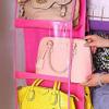 GOLKIPAR 6 Pocket Pouch Hanging Handbag Organizer Clear Purse Bag Collection Storage Holder Wardrobe Closet Space Saving Fabric for Living Room Bedroom Cupboards Bathroom Home Use (multi) view 4