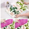 E-Retailer Waterproof PVC Refrigerator Drawer Mats/Multipurpose Mats/Fridge Mats Set of 3 Pcs (Color-Geometric Green, 17.5X11.5 Inches) view 4