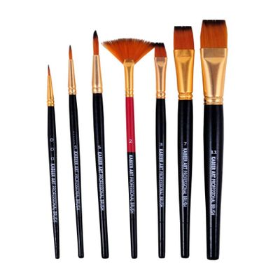 Kabeer Art Synthetic Hair Mix Brush Set for Acrylic, Watercolor, Modern Art Painting