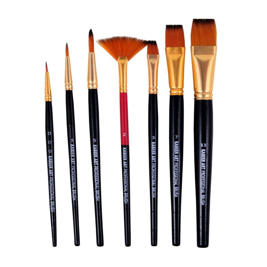 Kabeer Art Synthetic Hair Mix Brush Set for Acrylic, Watercolor, Modern Art Painting