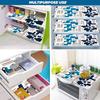 E-Retailer Waterproof PVC Refrigerator Drawer Mats/Multipurpose Mats/Fridge Mats Set of 3 Pcs (Color-Geometric Blue, 17.5X11.5 Inches) view 2