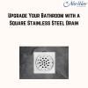 New Ware Square 6 x 6 Inch Stainless Steel Bathroom Jali with Trap, Chrome Finish Floor Drain Grating for Efficient Water Drainage view 2