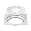 NEW WARE Square 6x6 Inch Stainless Steel Bathroom Jali/Trap Floor Drain with Center Hole and Chrome Finish Water Drain Grating view 1