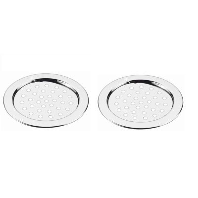 NEW WARE (Pack of 2) 5 Inch Round Lock Stainless Steel Bathroom Jali/Trap | Chrome Finish Water Drain Grating | Rust-Resistant Floor Drain