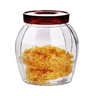 Hogdseirrs Classic Round Glass Jar (1200ml) with Rust Proof Snap Lid for Kitchen Storage, Pickles, Sauces, Jams