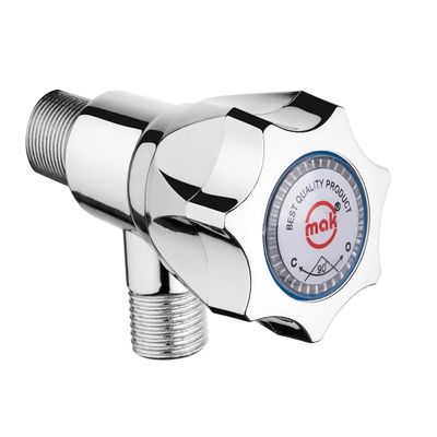 Nixnine Mak ABS Plastic Angle Valve Water Tap for Wall Flange, Hot & Cold Water Kitchen, Bathroom, (1/2 Inch  15mm) (Chrome Finish) Pack of 5
