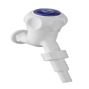 Nixnine Mak ABS Plastic Nozzle Water Tap & Bib Cock for Hot & Cold Water Kitchen, Bathroom Wash Basins, (1/2 Inch15mm) (White) Pack of 5