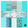 Dheett Scrapbooking Paperpack 12 Inches 20 Decorative Craft Scrapbook Paper Designer Sheets 300 GSM Matte Finish Perfect for Making Greeting Cards Envelops Explosion Boxes and Albums - Turquoise Edition view 1
