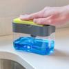 Vroxy 2-in-1 Sponge Box with Soap Dispenser Double Layer Kitchen Plastic Soap Dispenser Sponge Scrubber Holder, 380 ML view 1
