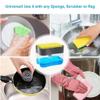 Vroxy 2-in-1 Sponge Box with Soap Dispenser Double Layer Kitchen Plastic Soap Dispenser Sponge Scrubber Holder, 380 ML view 3