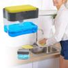 Vroxy ABS Plastic Soap Pump Dispenser with Holder 13 Ounces Press Compact Storage for Dish Soap Lotion and Sponge (Large, 380 Ml Capacity, Multicolour) view 4