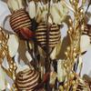 Bunch of Handmade Dry Palm Leaf Artificial Flowers, Moti Sticks, Jute Thread Balls and Dry Palm Leaves Filler, 50cm Bunch, Multicolor, Set of 1 view 2