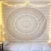 Raj Handicrafts Cotton Ombre Mandala Tapestry Single Bedsheet/Bedspread/Bed Cover Psychedelic Boho Tie Dye Printed Wall Hanging Decoration (Blue, 54 X 84 Inches, Gold) view 2