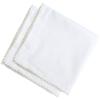 Set of 4 Pcs Cotton White Dinner Table Napkins with Pom Poms Lace 21 inch x 21 inch for Parties Homes Dining Restaurants Banquet and Hotel | Solid Heavy Fabric | 53 X 63 cm view 1