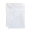 Set of 4 Pcs Cotton White Dinner Table Napkins with Pom Poms Lace 21 inch x 21 inch for Parties Homes Dining Restaurants Banquet and Hotel | Solid Heavy Fabric | 53 X 63 cm view 3
