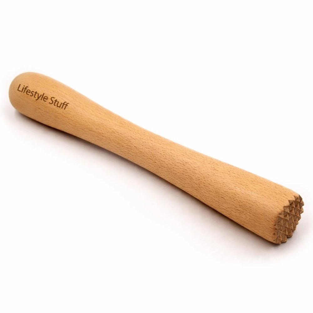 Lifestyle Stuff Handcrafted Bar Wood Muddler (Natural, 9 in)
