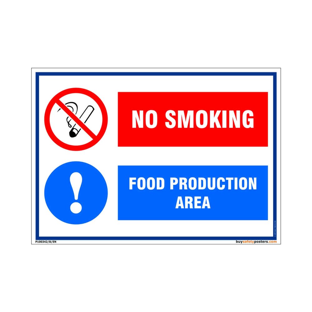 buysafetyposters.com - Food Production Area Poster In English Eco Vinyl Sticker (A2, 24 inch X 18 inch, Multicolor)
