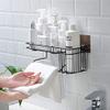 Valashiv Multipurpose Wall Mount Self-Adhesive Metal Bathroom Kitchen Towel Holder Storage Rack Shelves Shelf Organizer Shower Caddy Rack - (Black) view 1