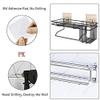 Valashiv Multipurpose Wall Mount Self-Adhesive Metal Bathroom Kitchen Towel Holder Storage Rack Shelves Shelf Organizer Shower Caddy Rack - (Black) view 4