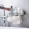 Valashiv Multipurpose Wall Mount Self-Adhesive Metal Bathroom Kitchen Towel/Tissue Holder Wall Spice Rack Storage Rack Shelves Shelf Organizer Shower Caddy Rack - (Black) view 3