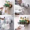 Valashiv Multipurpose Wall Mount Self-Adhesive Metal Bathroom Kitchen Towel/Tissue Holder Wall Spice Rack Storage Rack Shelves Shelf Organizer Shower Caddy Rack - (Black) view 4