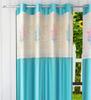 ZYFOX HOME 1 Piece Floral Net Polyester Curtains for Long Door 9 Feet, Aqua (Aqua, Long Door 9 Feet) view 1