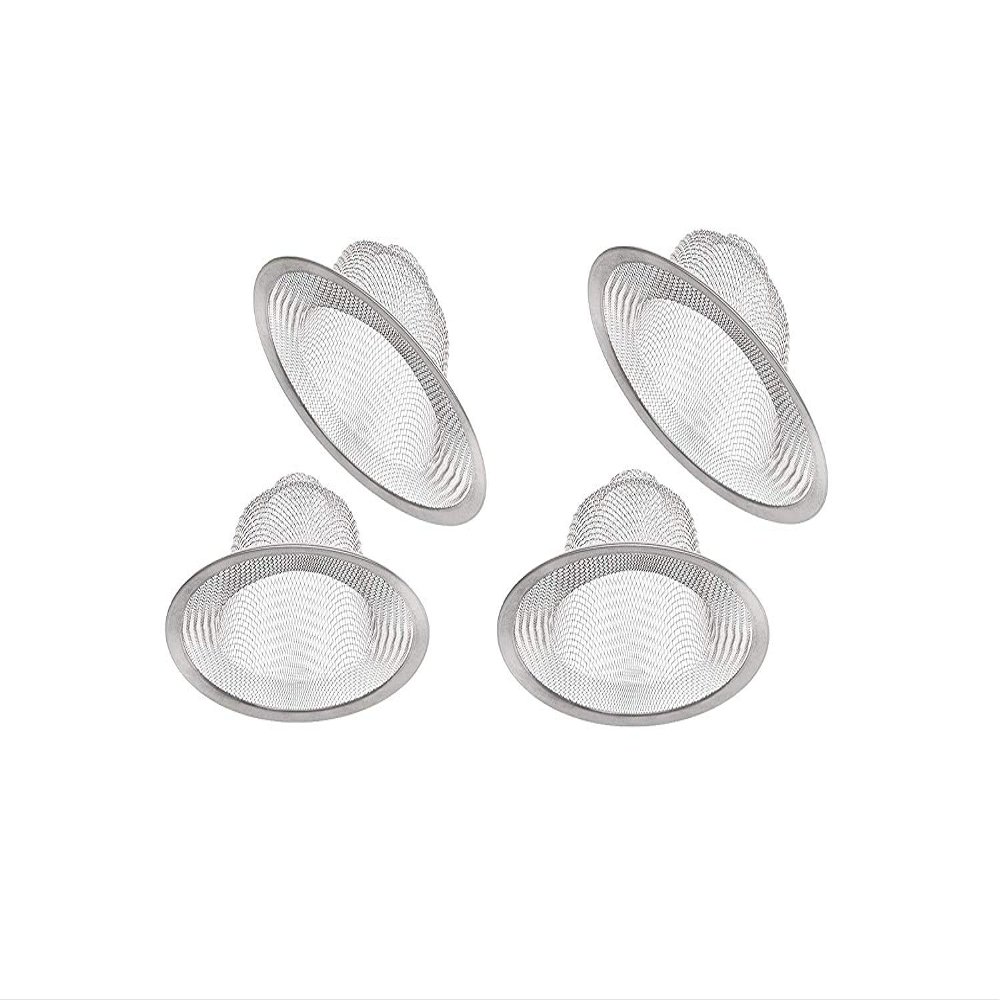 FlowAura Stainless Steel Sink Strainer Kitchen Drain Basin Basket Filter Stopper Strainer (Set of 4)