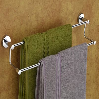 iSTAR Stainless Steel Two Rod Towel Bar With Chrome Finish Towel Holder/Towel Stand/Towel Hanger/Towel Rod/Towel Bar For Bathroom And Kitchen (Silver)
