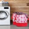 Fun Homes Flower Printed 2 Pieces Waterproof Non-Woven Laundry Bag,Toy Storage,Laundry Basket Organizer 45 L (Pink) view 2