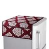 Fun Homes PVC Flower Design 3 Pieces Fridge Mats and 1 Fridge Top Cover (Maroon) view 2