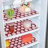 Fun Homes PVC Flower Design 3 Pieces Fridge Mats and 1 Fridge Top Cover (Maroon) view 3
