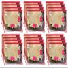 Fun Homes 24 Pieces Transparent Non Woven Single Saree Cover Bag with Zip | Floral Embroidery Saree Organiser for Wardrobe | Cloth Storage Bags | Daily Use Saree Covers for Storage | Fun0139 | Red view 1