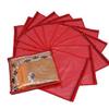 Fun Homes 24 Pieces Transparent Non Woven Single Saree Cover Bag with Zip | Floral Embroidery Saree Organiser for Wardrobe | Cloth Storage Bags | Daily Use Saree Covers for Storage | Fun0139 | Red view 3