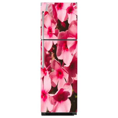 Delight Decor Pink Flower Petals Fridge Sticker | Wall Sticker for Living Room/Bedroom/Office and All Decorative Stickers