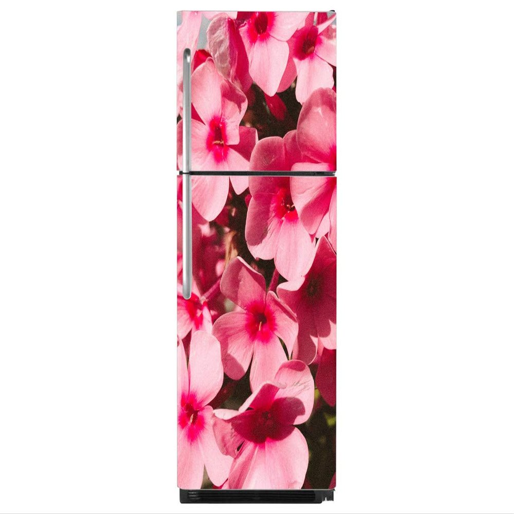 Delight Decor Pink Flower Petals Fridge Sticker | Wall Sticker for Living Room/Bedroom/Office and All Decorative Stickers