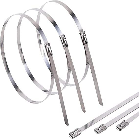 ADD GEAR Stainless Steel (316) Self-Locking Cable Zip Ties Exhaust Wrap Multi-Purpose DIY Locking Cable Metal Zip Ties - (150 mm / 6 inches) (50)