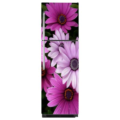 Delight Decor Pink Bloomed Flowers Fridge Sticker | Wall Sticker for Living Room/Bedroom/Office and All Decorative Stickers