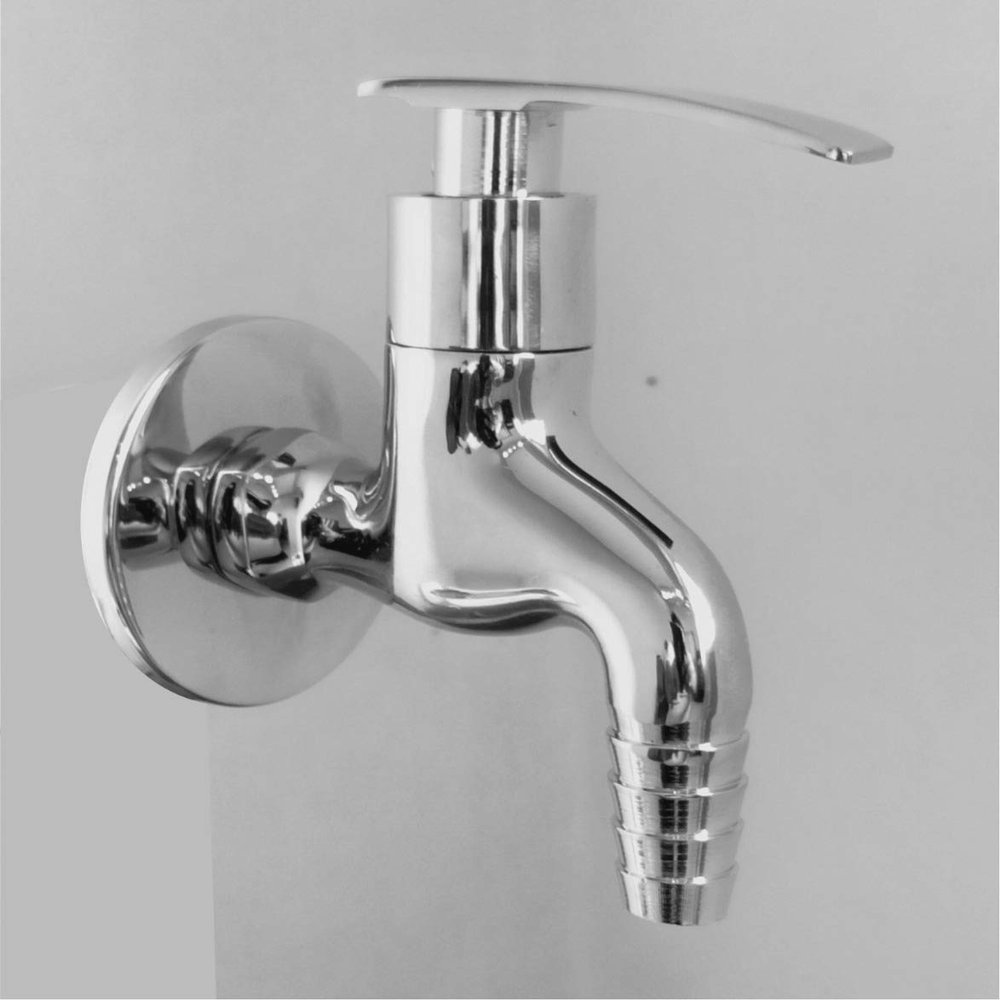 ENSURE Brass Nozzle Bib Cock with Wall Flange (Chrome)