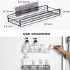 pravyta Metal Bathroom Kitchen Shelf Wall Hanging Storage Organizer Shower Caddy Kitchen Rack Self with Shampoo, Soap Holder, Magic Sticker (Black) (Black Shower Caddy) view 4