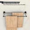 Plantex Stainless Steel Dual Towel Rod/Towel Rack for Bathroom/Towel Bar/Hanger/Stand/Bathroom Accessories (24 Inch - Black) view 4