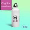 Prink Baby Panda Printed Aluminium Water Bottle 600ml | Sipper Bottle | Water Bottles | Panda Water Bottle | Printed Sipper Bottles (White, Pack of 1) view 2