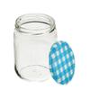 Machak Glass Jars For Kitchen Storage 500ml, Airtight, Blue Check Lids (4 Pieces) view 3
