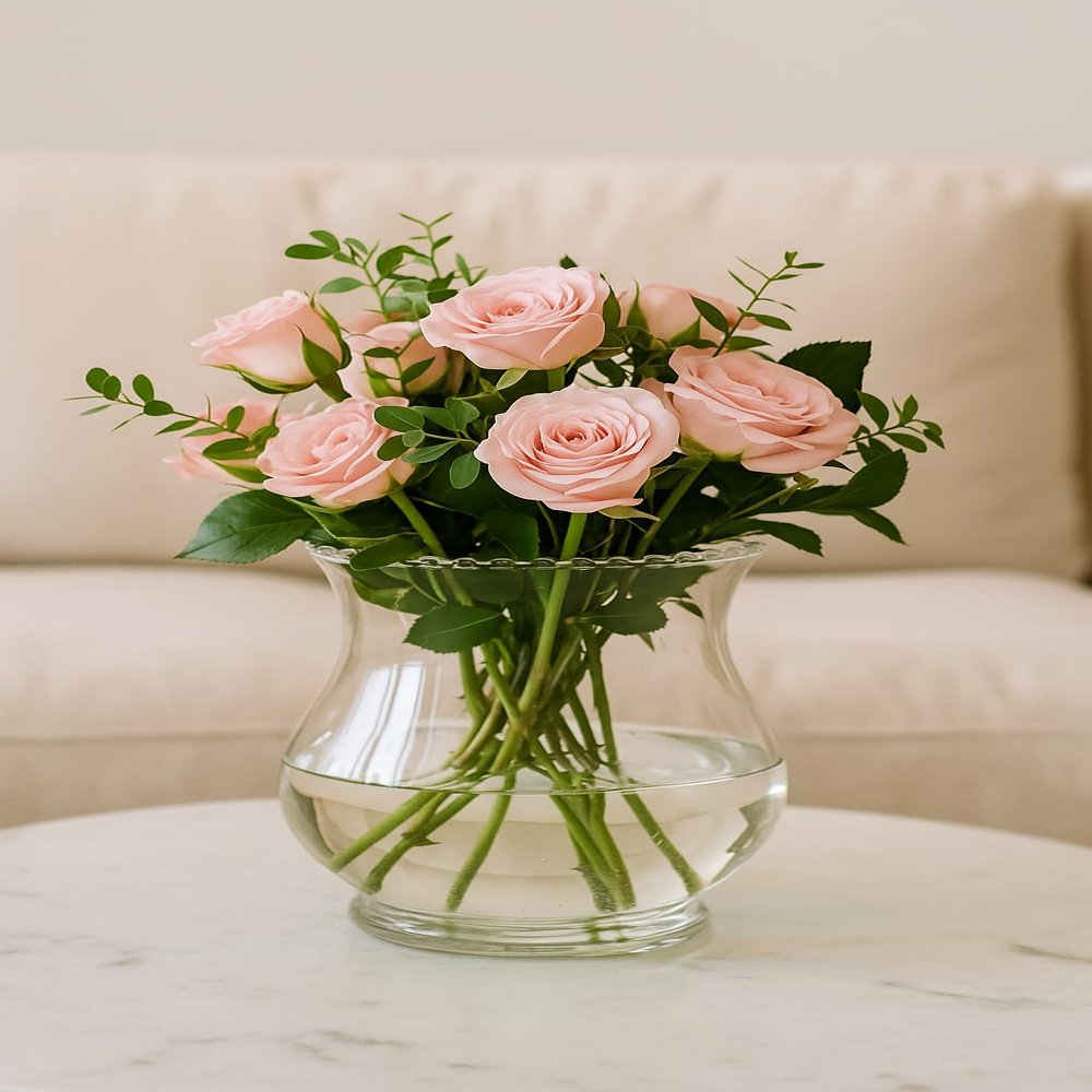 SHOBHANA ENTERPRISES Premium Crystal-Clear Round Glass Vase Bowl | Multipurpose Fish Bowl, Terrarium, Table Centerpiece, Home Dcor, Flower Arrangement & Candle Display 4 Inch Bell Jar (Transparent)