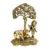 TIED RIBBONS Krishna Idol with Cow Brass Statue and Calf Under Tree Decorative Showpiece for Mothers Day, Home Puja Room Living Room Temple Decoration and Gift Items view 2