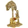 TIED RIBBONS Krishna Idol with Cow Brass Statue and Calf Under Tree Decorative Showpiece for Mothers Day, Home Puja Room Living Room Temple Decoration and Gift Items view 3