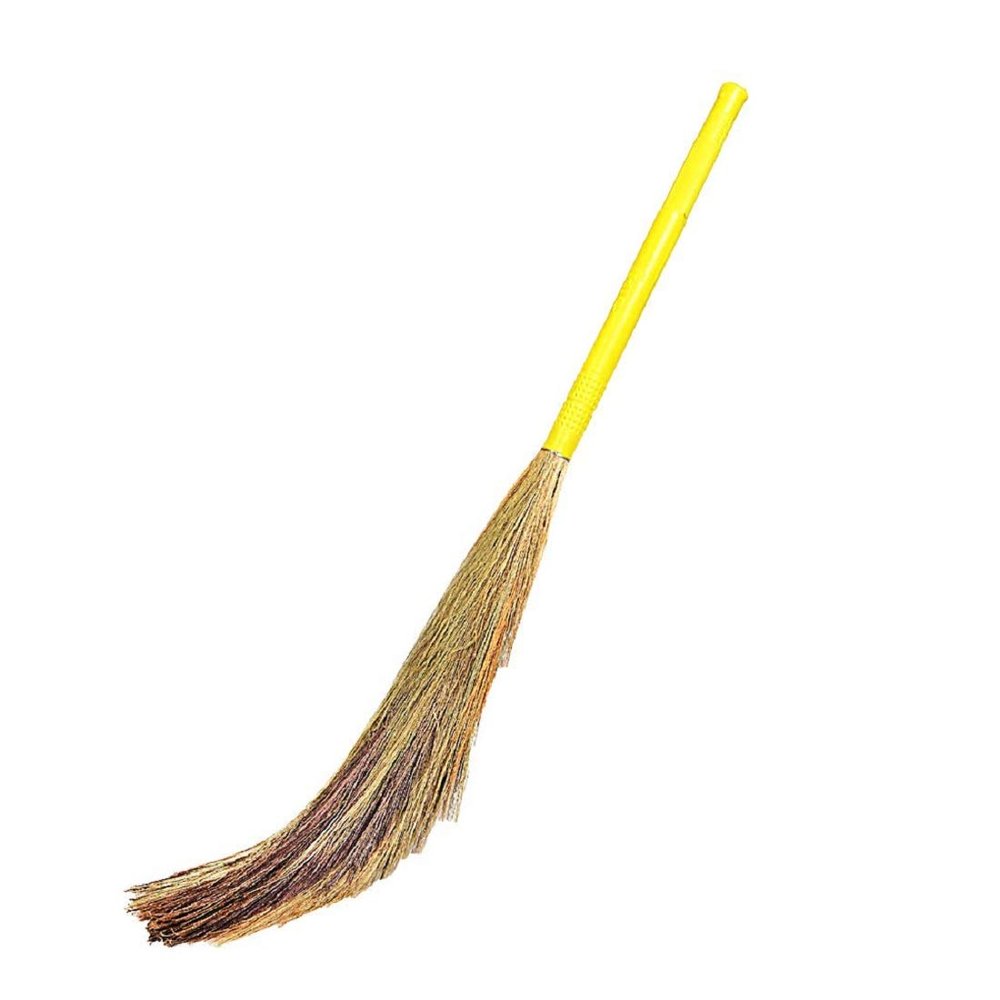 M/S NEEL KAMAL BROOMS Plastic Stella Friendly Soft Grass Broom Stick for Floor Cleaning Yellow Pack Of 1