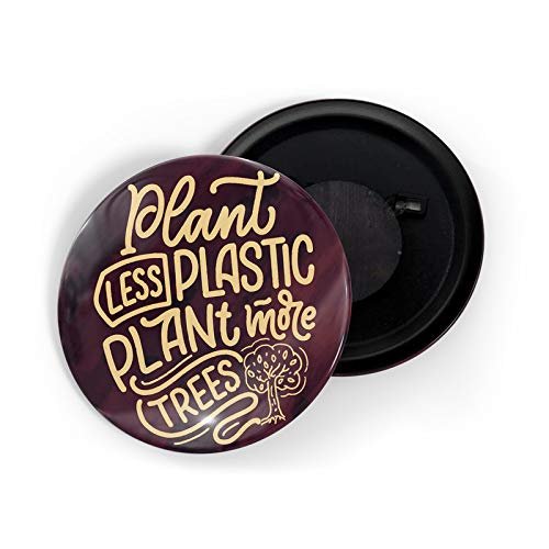 dhcrafts Fridge Magnet Red Color Plant Less Plastic Plant More Trees Glossy Finish Design Pack of 1 (58 mm)